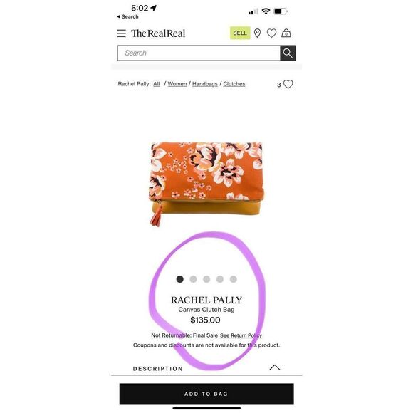 RACHEL PALLY Canvas Clutch Bag Floral - Picture 5 of 11